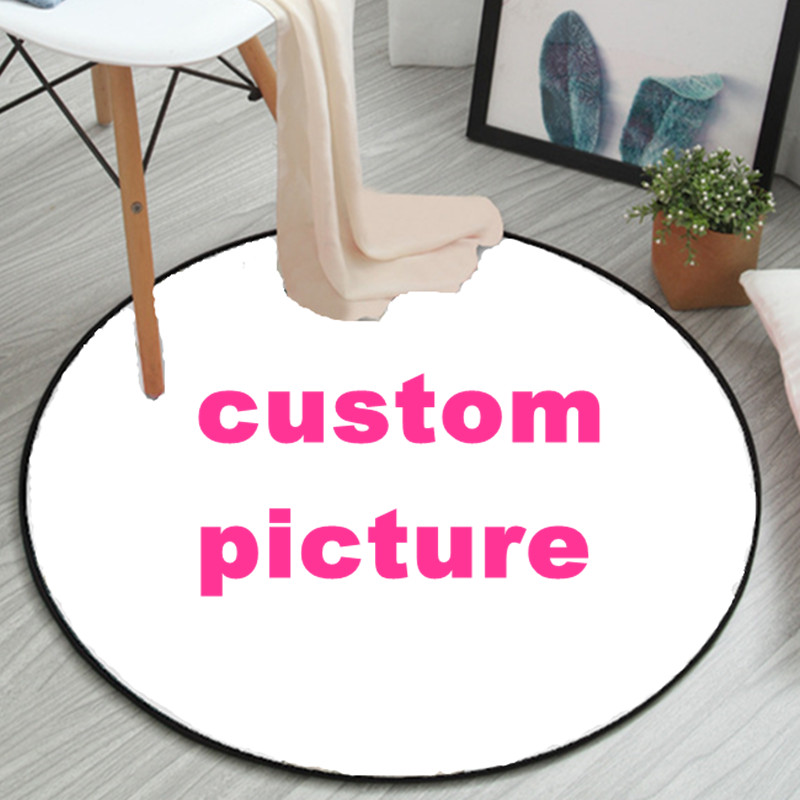 Home Decor Logo Design - Karpet bulat kustom Logo 3D desain