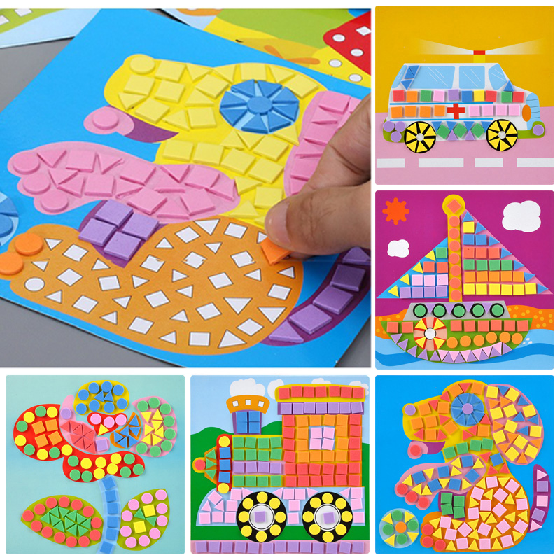 Home Decor Scrap - 6/12 Buah Lukisan Mosaik DIY Puzzle