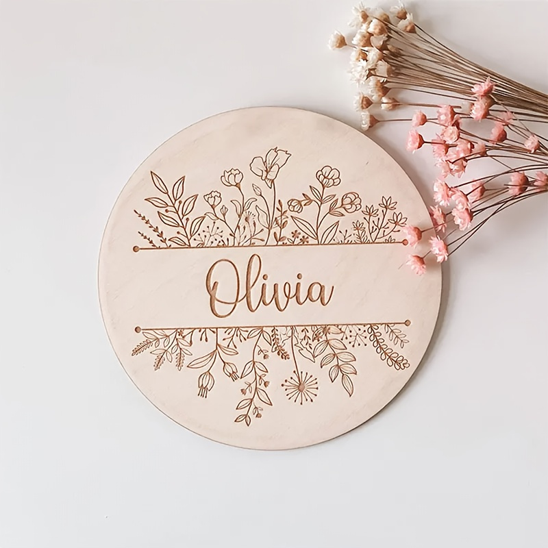 Home Decor For Birthday - Plakat Nama Berukir Bunga yang Dipersonalisasi,