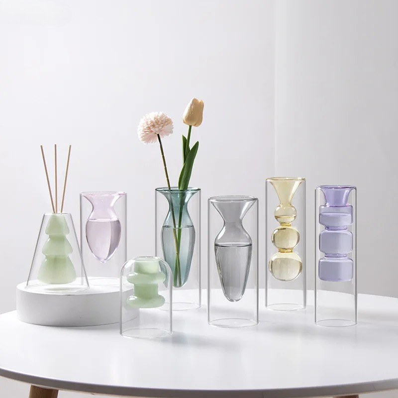 Terrarium Glass Bottle - Vas Kaca Dua Lapis Warna-warni Botol