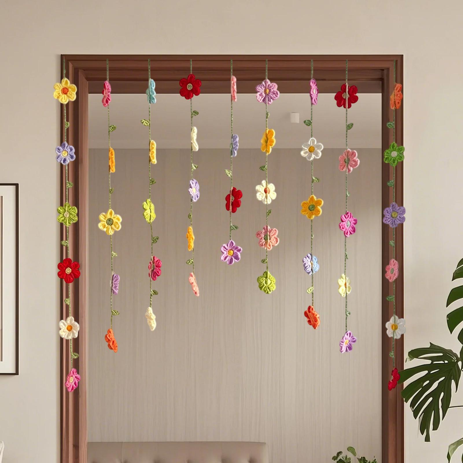 Home Decor Garland - Karangan Bunga Rajut untuk Dekorasi Dinding,