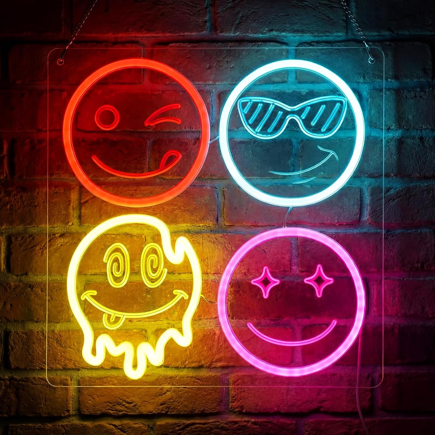 Home Decor Emoji - Lampu Neon LED Wajah Tersenyum Lucu