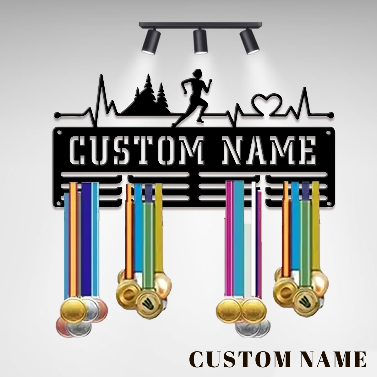 Home Decor For Birthday - Rak Pajangan Medali Logam Olahraga Maraton