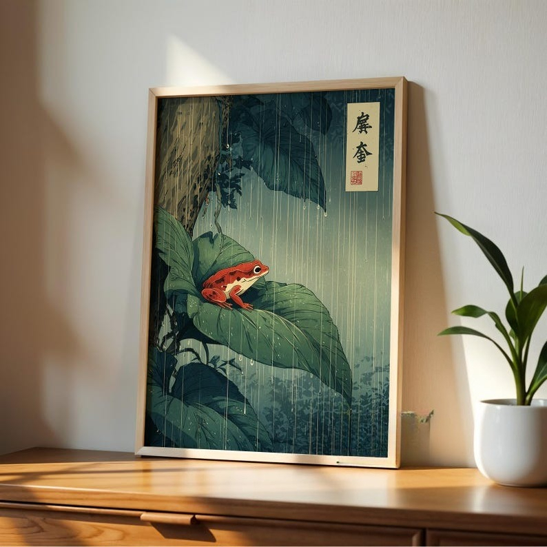 Home Decor Aesthetic Pinterest - 1 Buah Seni Dinding Kanvas Katak