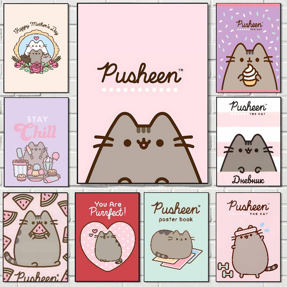 Home Decor Aesthetic Pinterest - Lucu Kawaii P-Pusheens Cetak Poster A5
