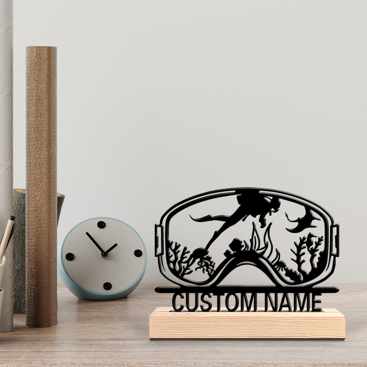 Home Decor Kitchen - 1pc Dekorasi Dinding Kayu Custom Lucu