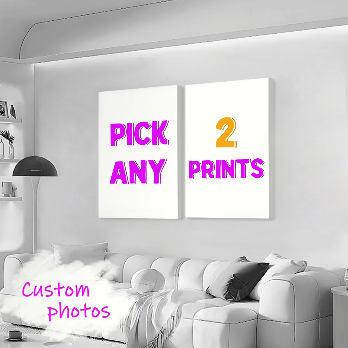 Home Decor Aesthetic Pinterest - 2/4/6 Buah Cetakan Kanvas Kustom Foto