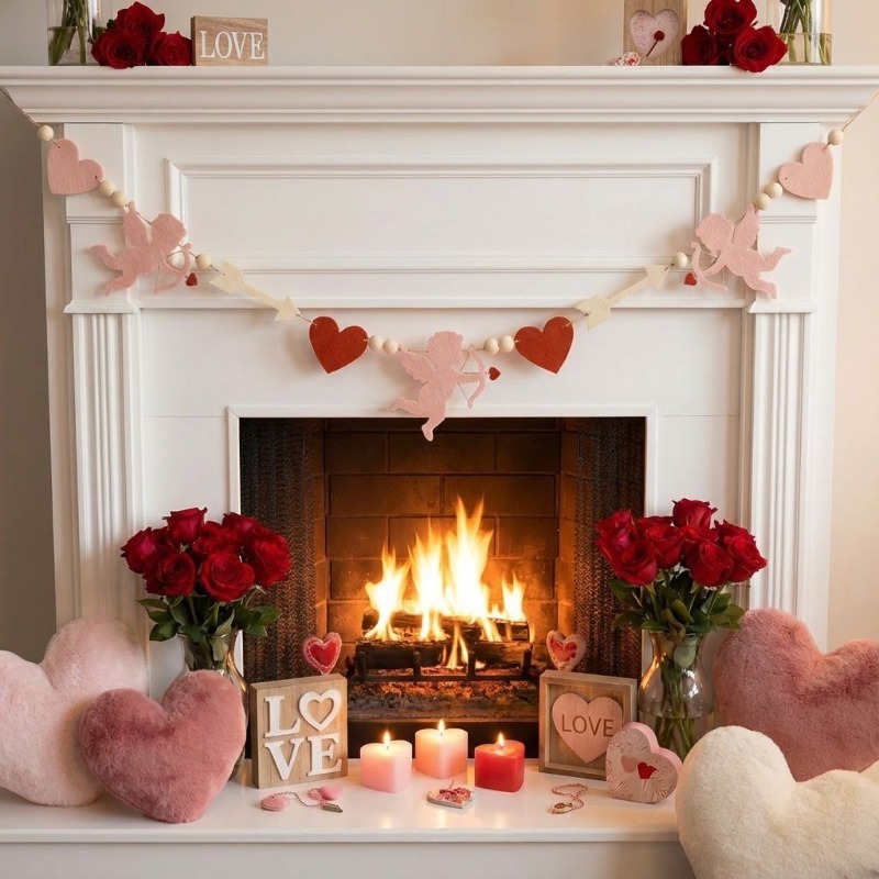 Home Decor Garland - 2026 Garland Gantung Hati Merah Muda