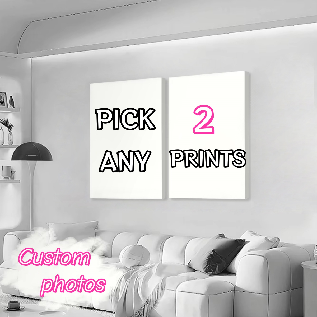 Home Decor Aesthetic Pinterest - 2 buah/set Cetak Kanvas Kustom Foto