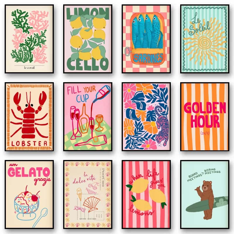 Home Decor Aesthetic Pinterest - Poster Preppy Tropis Poster Musim Panas