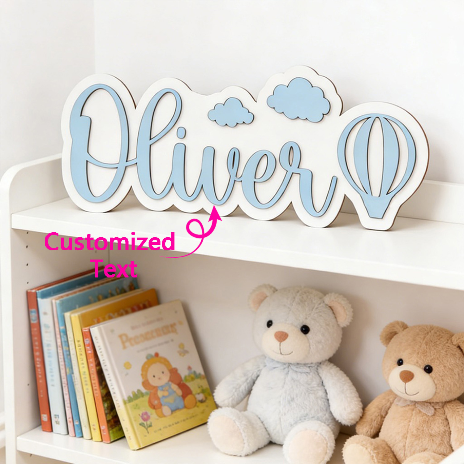 Home Decor For Birthday - Papan Nama Kamar Balon Udara Panas