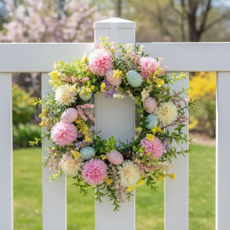 Home Decor Garland - QX2E Karangan Bunga Dekoratif Paskah Aksen