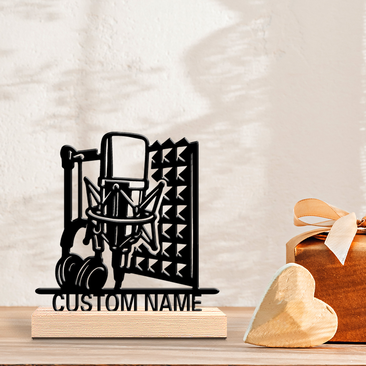 Home Decor Kitchen - 1pc Dekorasi Dinding Kayu dengan Basis
