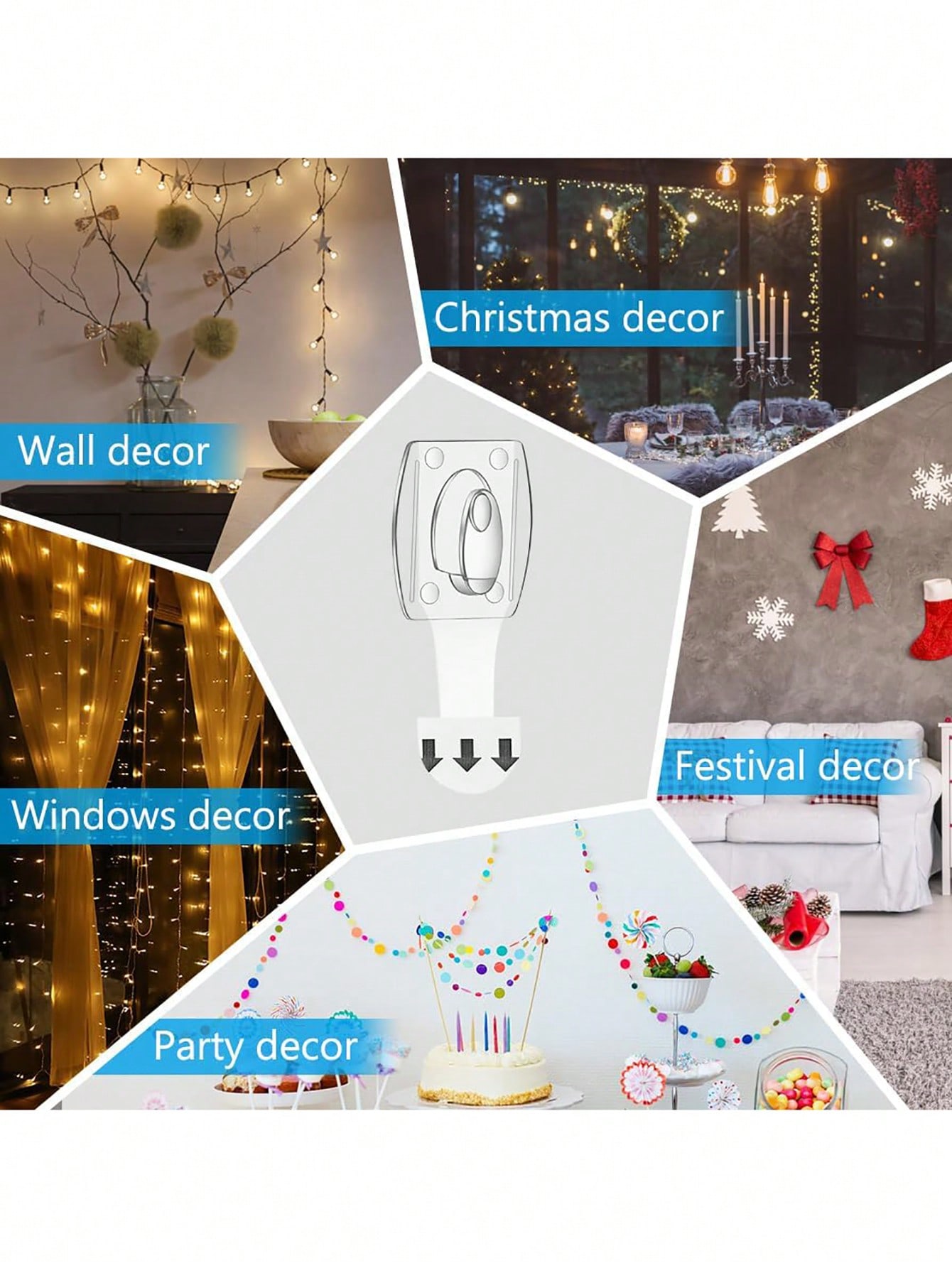 6/12/20/40pcs Pengait Dinding  - Home Decor Garland ulasan dan harga