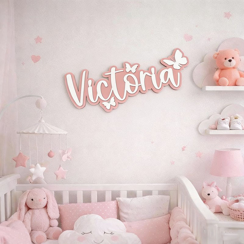 1 Buah Plakat Nama Kayu Kupu-k - Home Decor For Birthday ulasan dan harga