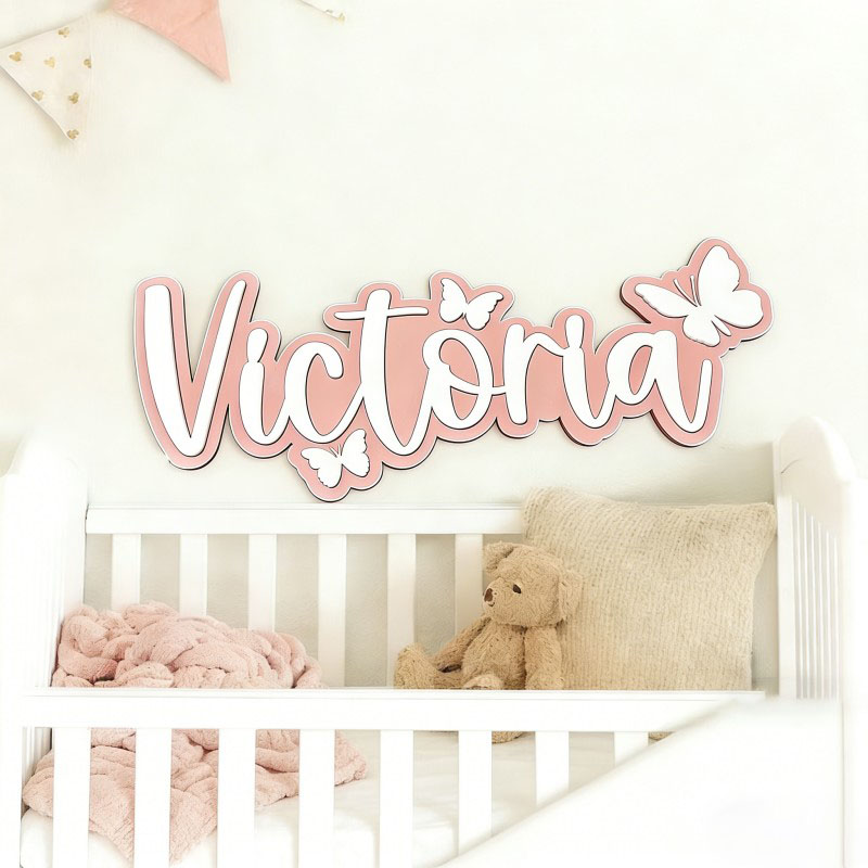 1 Buah Plakat Nama Kayu Kupu-k - Home Decor For Birthday ulasan dan harga