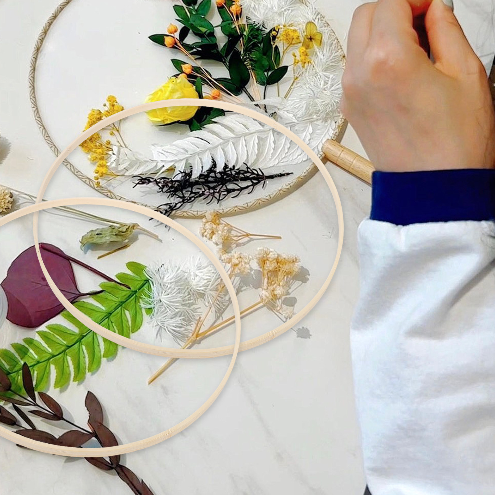 10 Buah Lingkaran Bunga Bambu  - Home Decor Garland ulasan dan harga