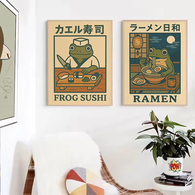 Poster Cetak Kanvas Katak Lucu - Home Decor Aesthetic Pinterest ulasan dan harga