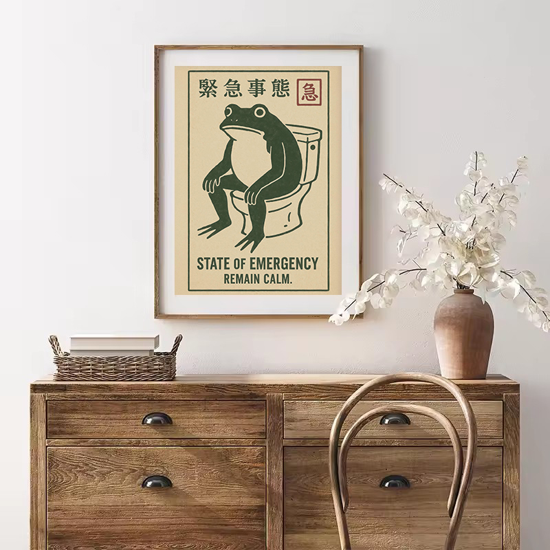 Poster Cetak Kanvas Katak Lucu - Home Decor Aesthetic Pinterest ulasan dan harga