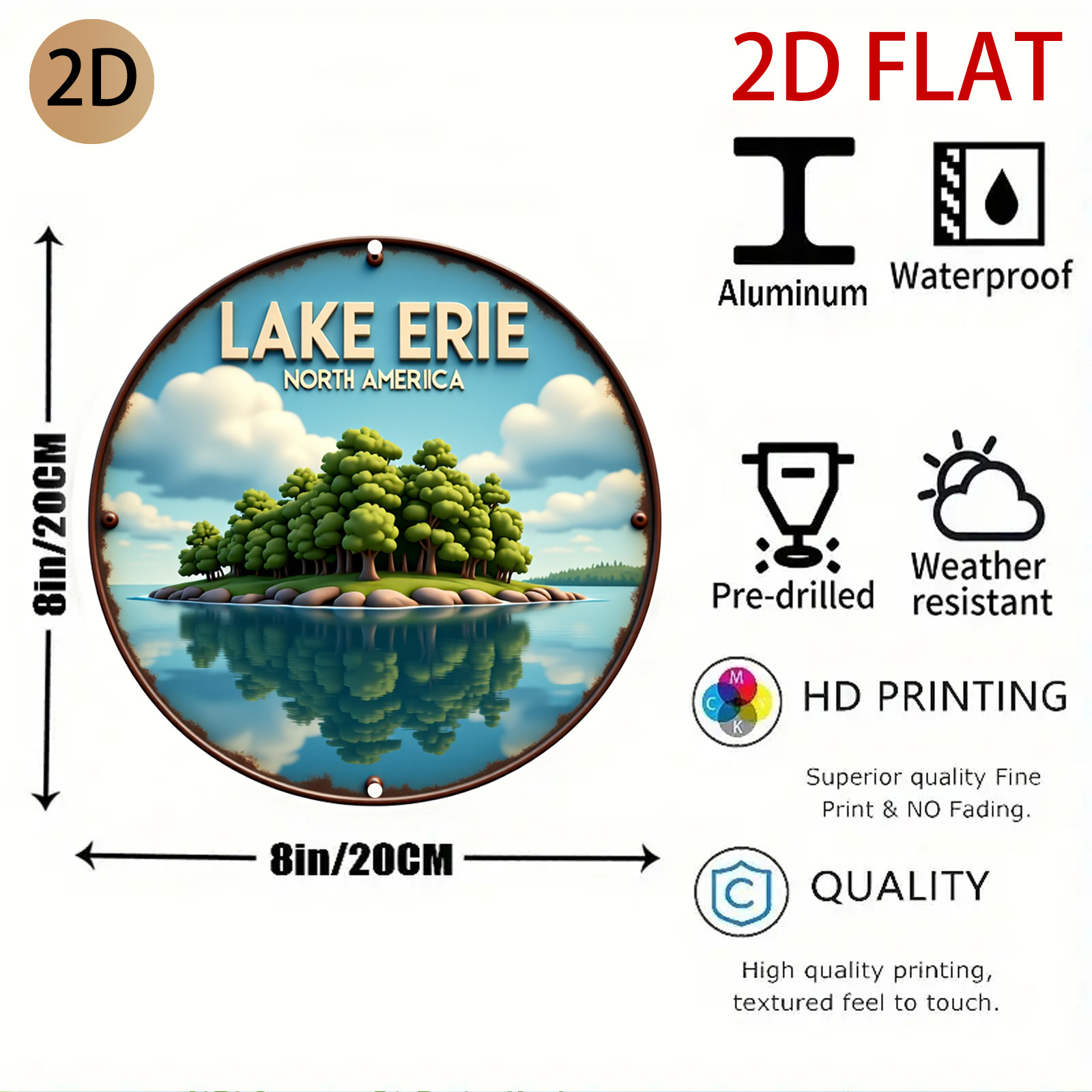 Logo Danau Erie 2D Datar Berbe - Home Decor Logo Design ulasan dan harga