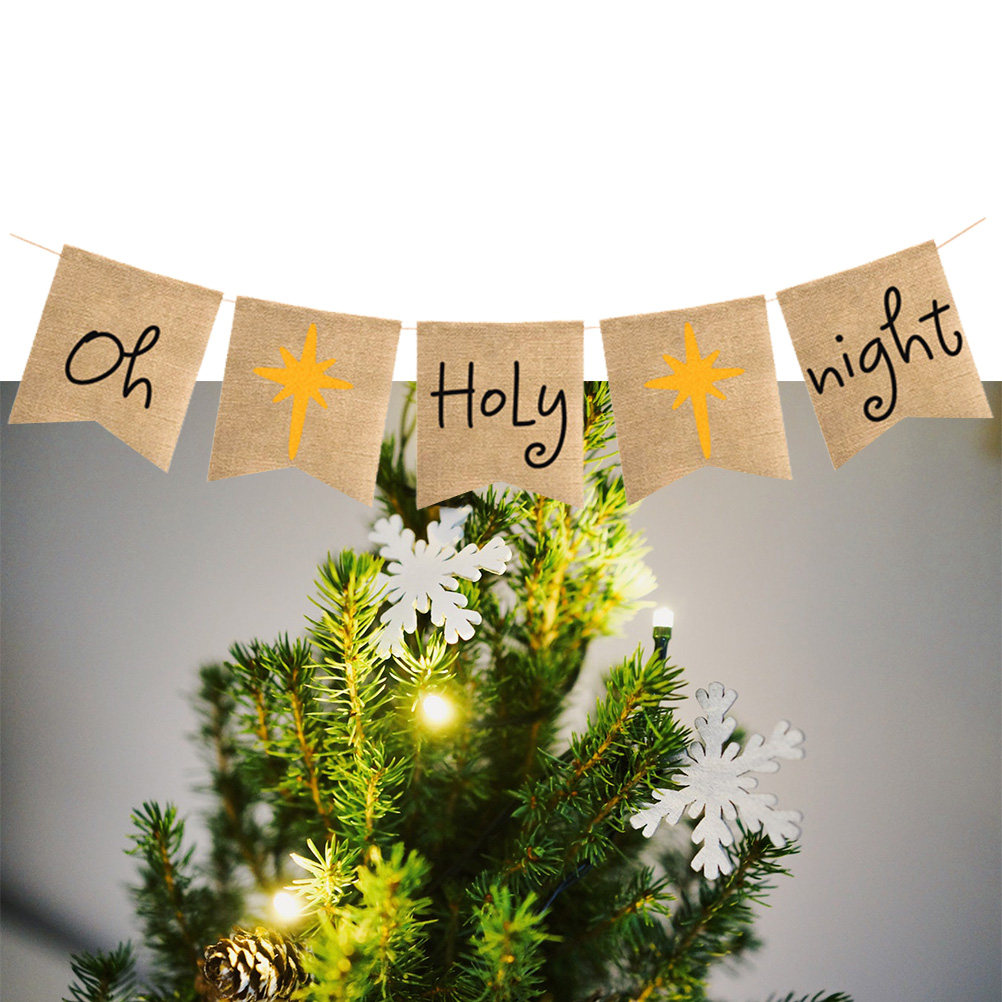 Spanduk Oh-Holy-Night Flax Rus - Home Decor Garland ulasan dan harga