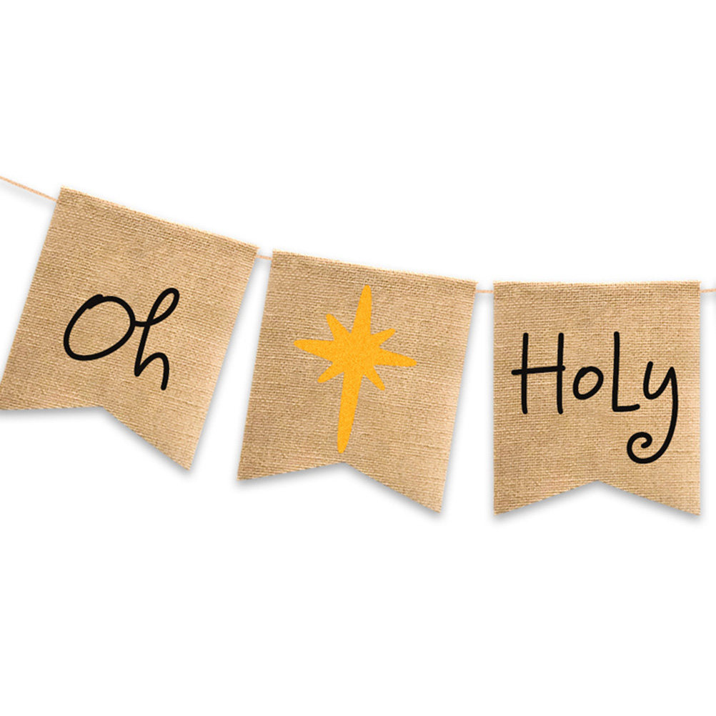 Spanduk Oh-Holy-Night Flax Rus - Home Decor Garland ulasan dan harga