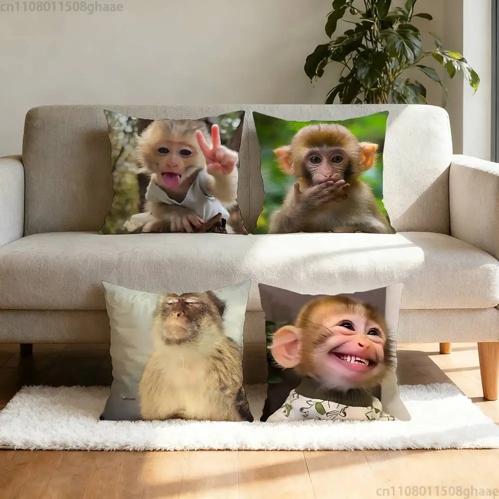 Sarung Bantal Monyet Meme Lucu - Home Decor Emoji ulasan dan harga