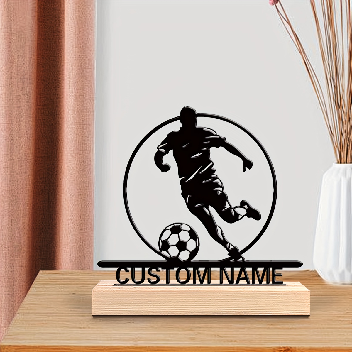 Patung Logam Pemain Sepak Bola - Home Decor For Birthday ulasan dan harga
