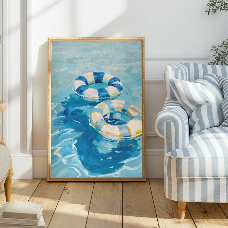 Poster Pemandangan Pantai Biru - Home Decor Interior ulasan dan harga