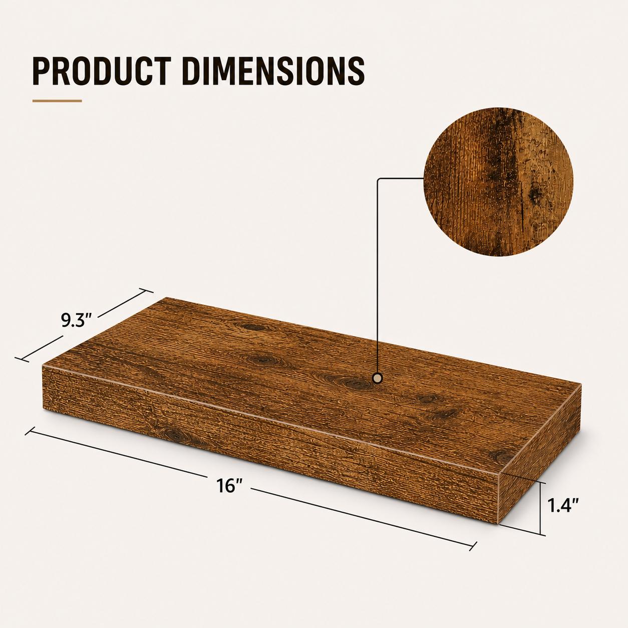 2 Buah Rak Dinding Kayu Rustic - Floating Shelves ulasan dan harga