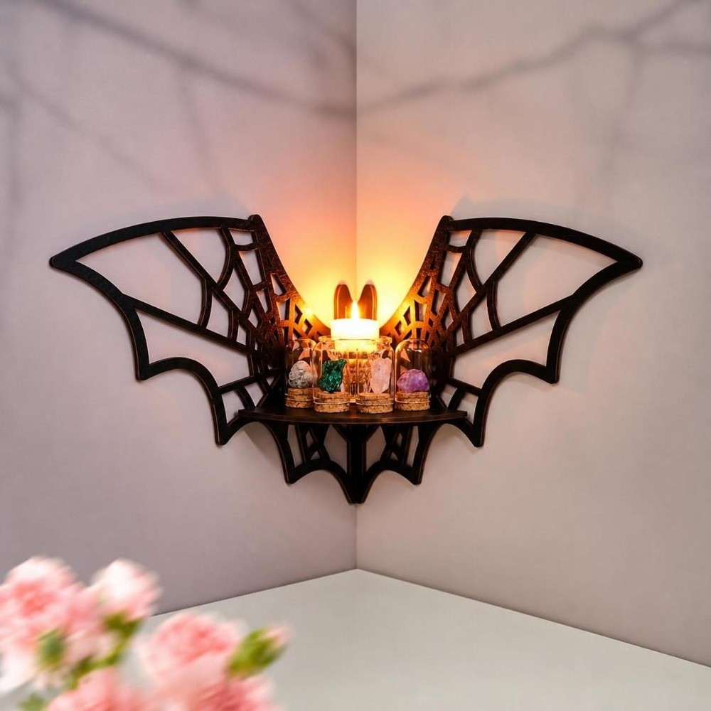 Rak Sudut Kayu Berlubang untuk - Floating Shelves ulasan dan harga