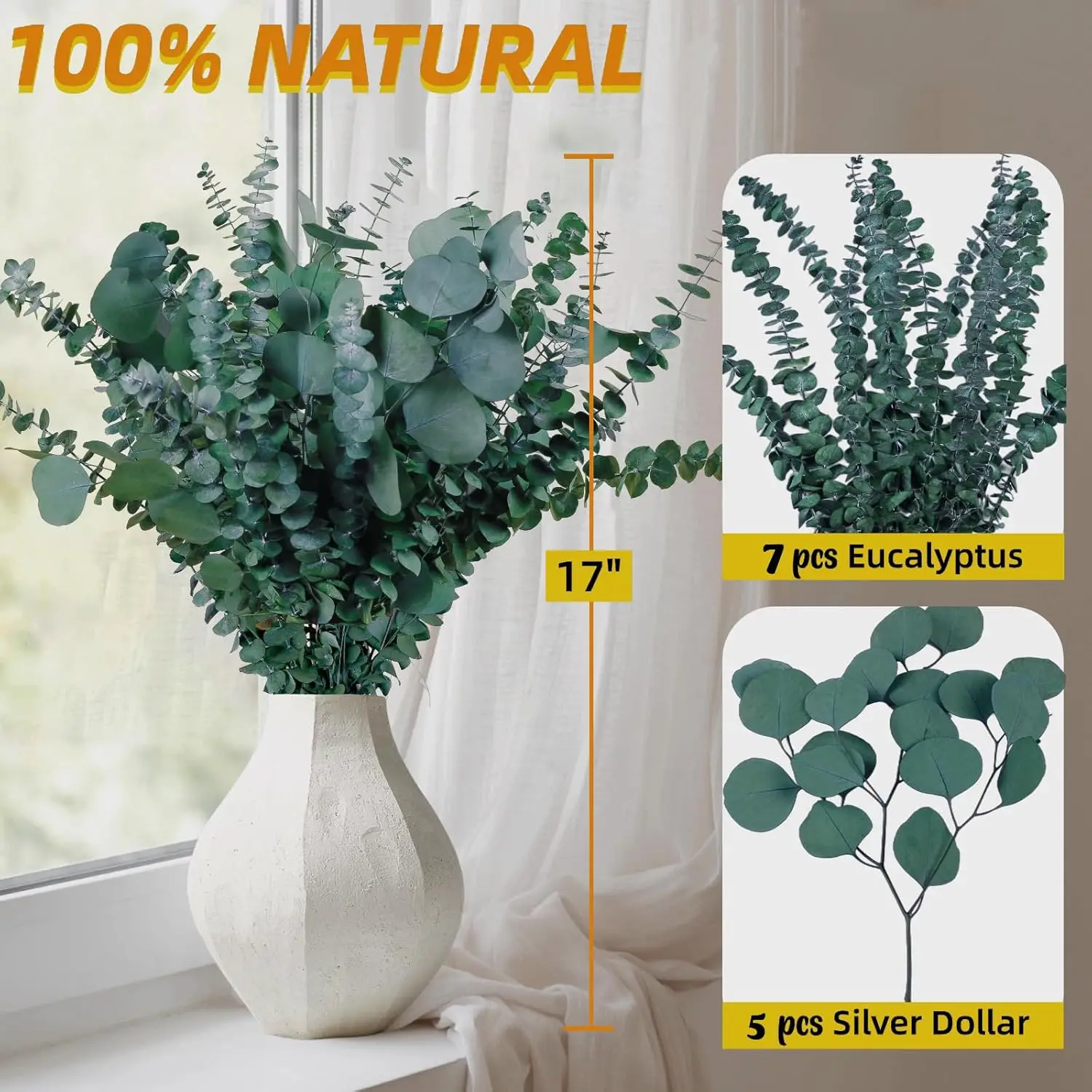 12 Pcs Daun Eucalyptus & Silve - Home Decor Garland ulasan dan harga