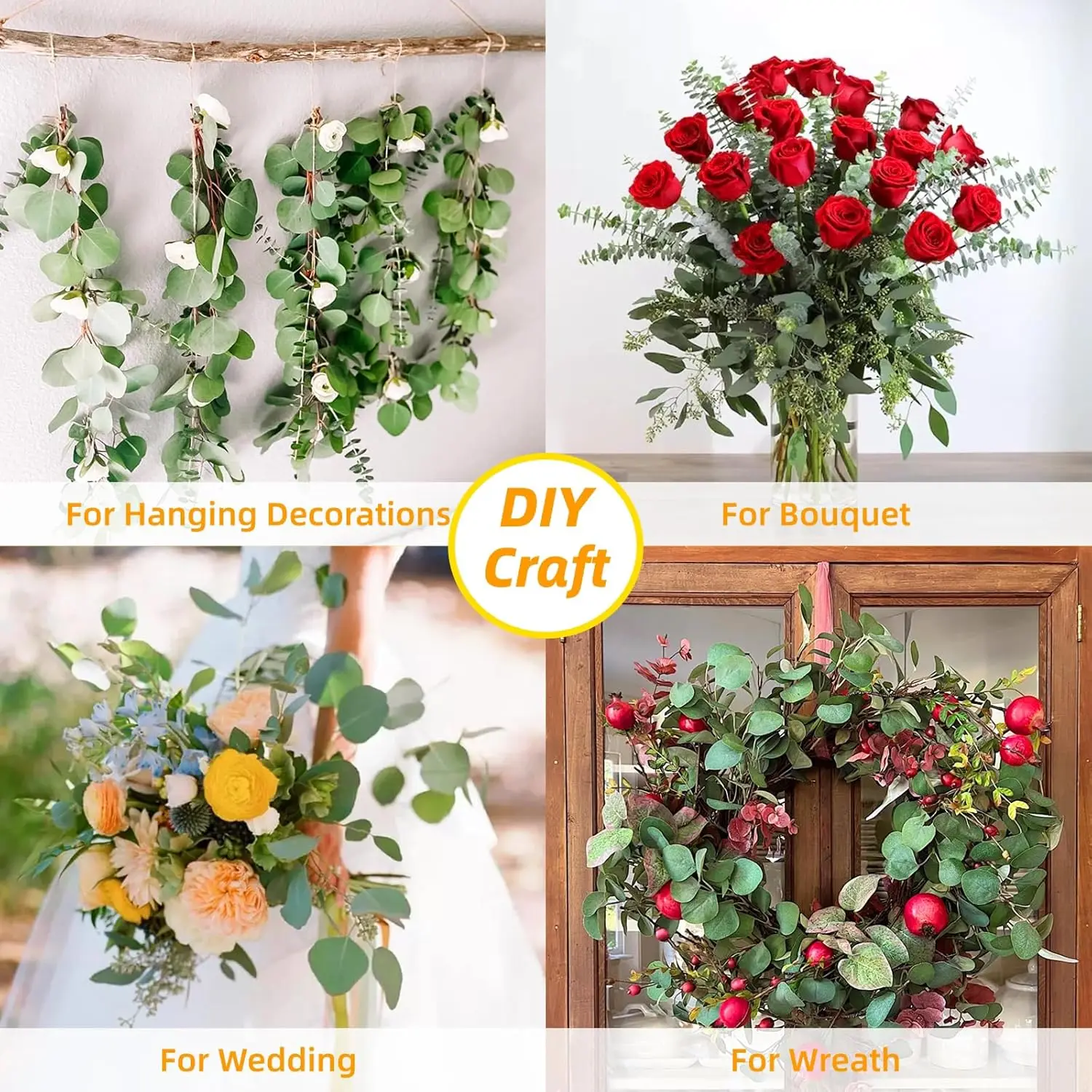 12 Pcs Daun Eucalyptus & Silve - Home Decor Garland ulasan dan harga