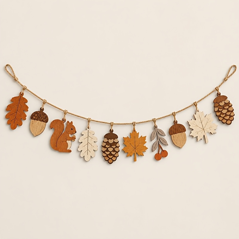 Hiasan Dinding Kayu Musim Gugu - Home Decor Garland ulasan dan harga