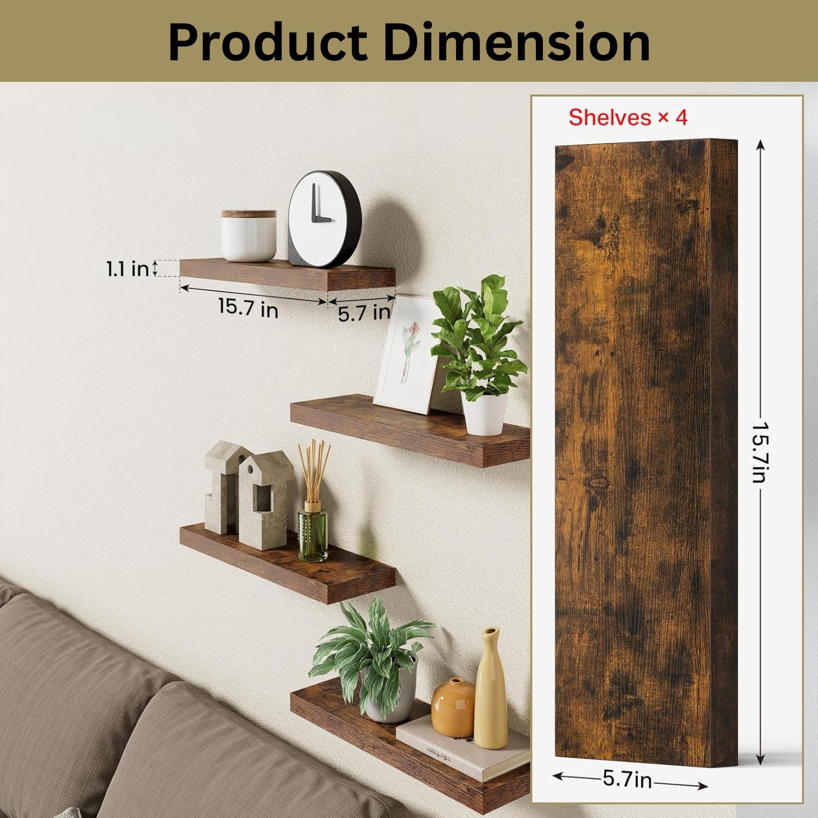 4 Buah Rak Dinding Mengambang, - Floating Shelves ulasan dan harga