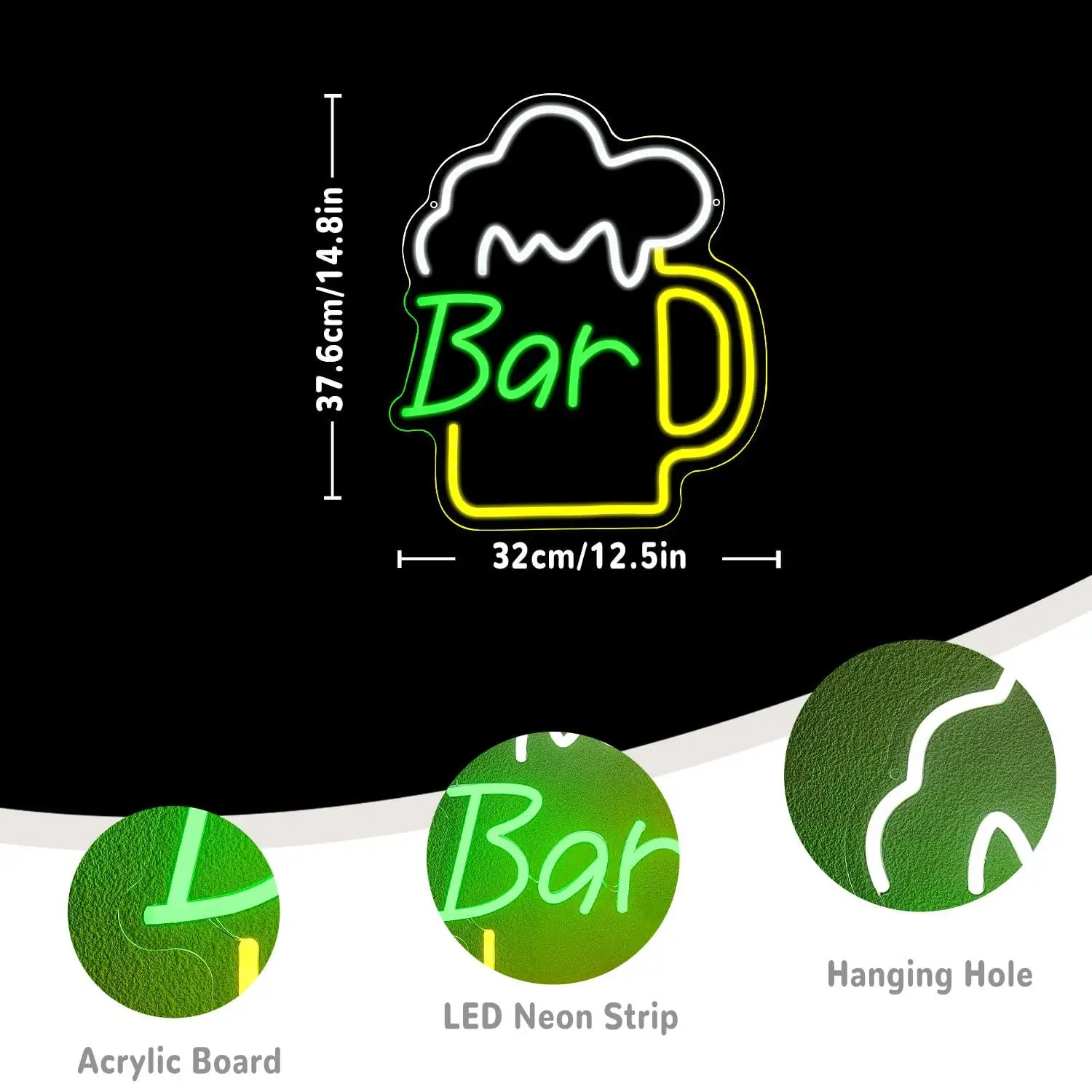 Lampu LED Neon Sign Bar Bir US - Home Decor Kitchen ulasan dan harga